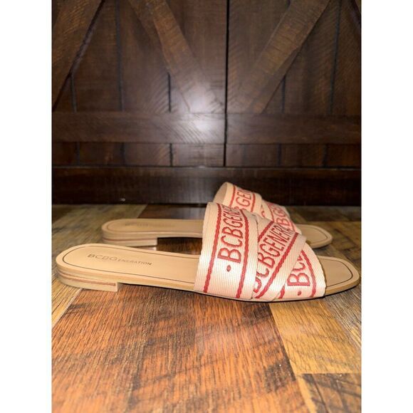 BCBGeneration Kana Tan and Red Sandals Size 8.5 - Picture 4 of 12